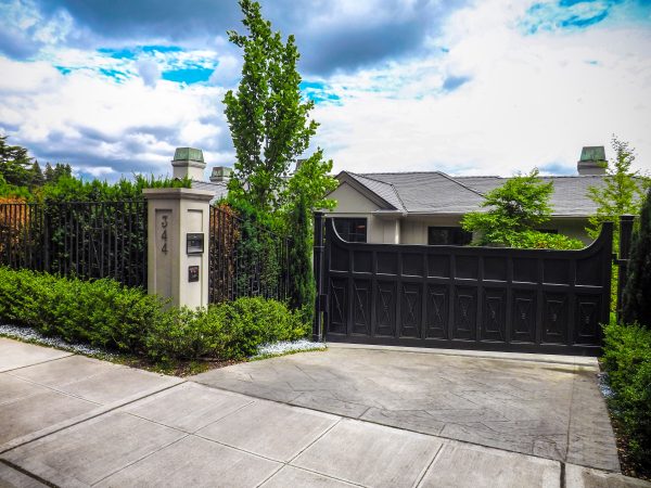 A home with a security gate.